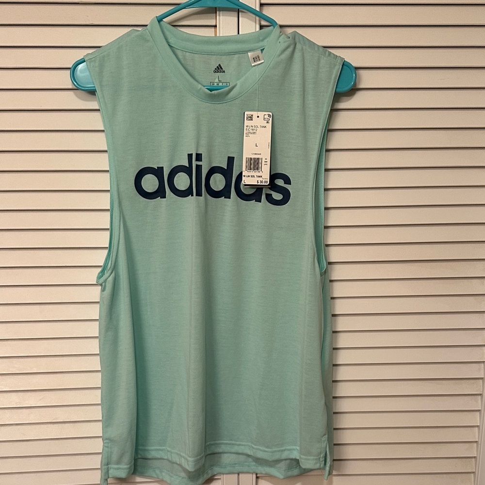 Adidas Women's Sleeveless Top in Light Green • Large